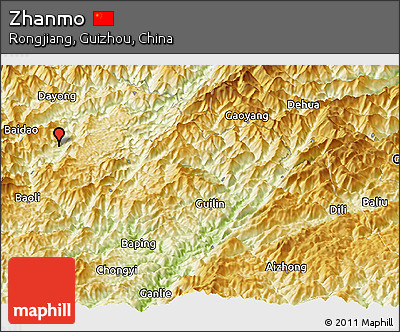 Physical Panoramic Map of Zhanmo