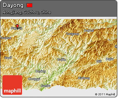 Physical Panoramic Map of Dayong
