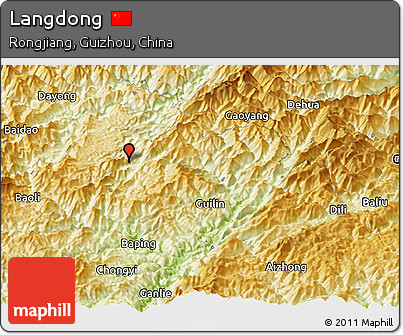 Physical Panoramic Map of Langdong