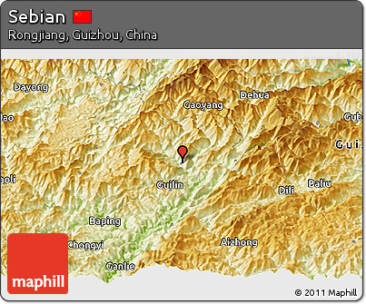 Physical Panoramic Map of Sebian