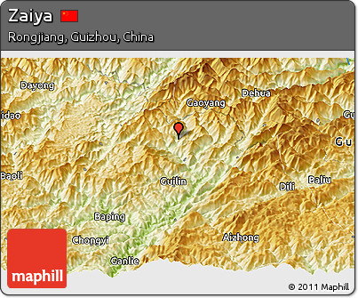 Physical Panoramic Map of Zaiya