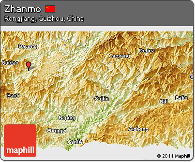 Physical Panoramic Map of Zhanmo
