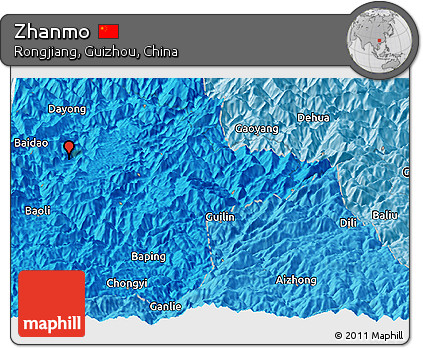 Political Panoramic Map of Zhanmo
