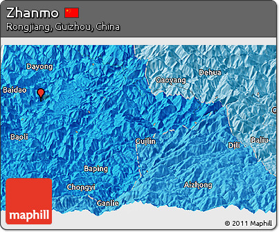 Political Panoramic Map of Zhanmo