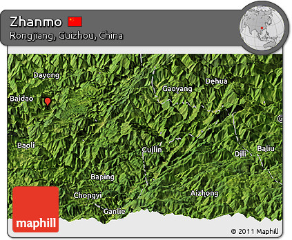 Satellite Panoramic Map of Zhanmo