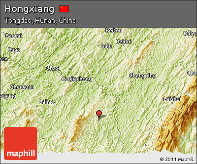 Physical 3D Map of Hongxiang