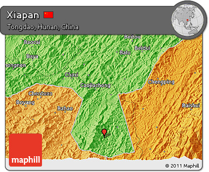 Political 3D Map of Xiapan