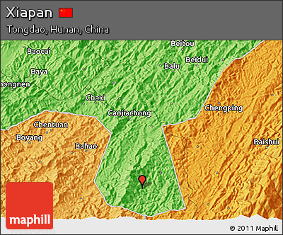 Political 3D Map of Xiapan
