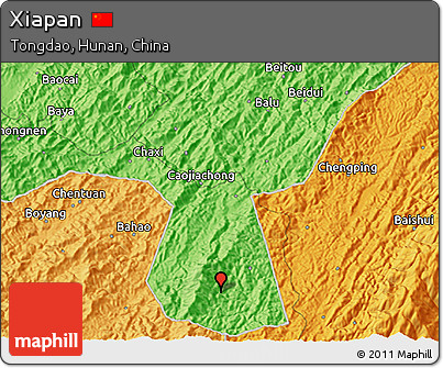Political 3D Map of Xiapan