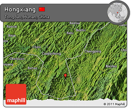 Satellite 3D Map of Hongxiang
