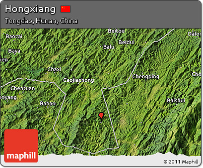 Satellite 3D Map of Hongxiang