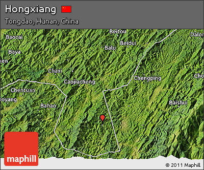 Satellite 3D Map of Hongxiang