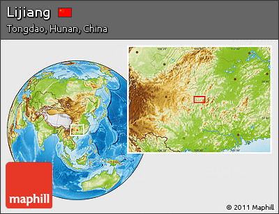 Physical Location Map of Lijiang