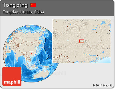 Shaded Relief Location Map of Tongping
