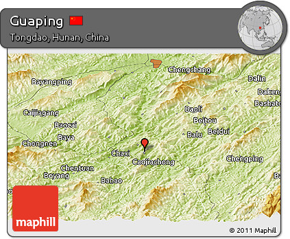 Physical Panoramic Map of Guaping