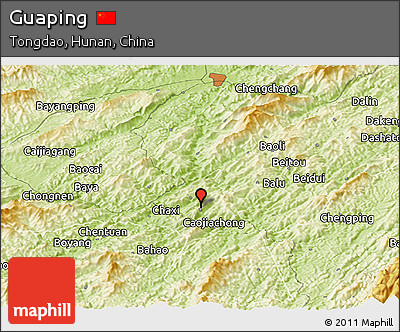 Physical Panoramic Map of Guaping