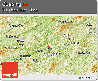 Physical Panoramic Map of Guaping