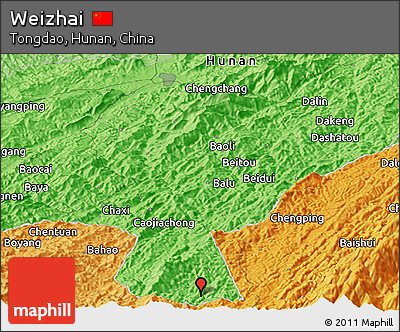 Political Panoramic Map of Weizhai