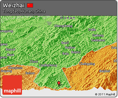 Political Panoramic Map of Weizhai