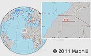 Gray Location Map of the area around 26° 21' 4" N, 10° 58' 29" W