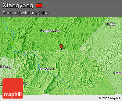 Political 3D Map of Xiangyong