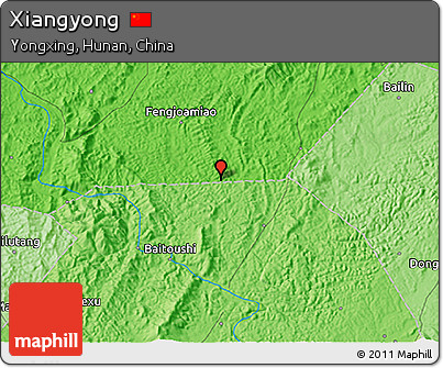 Political 3D Map of Xiangyong