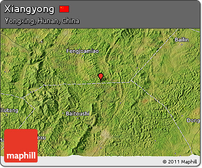 Satellite 3D Map of Xiangyong