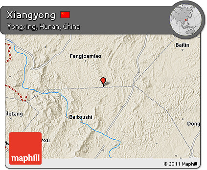 Shaded Relief 3D Map of Xiangyong