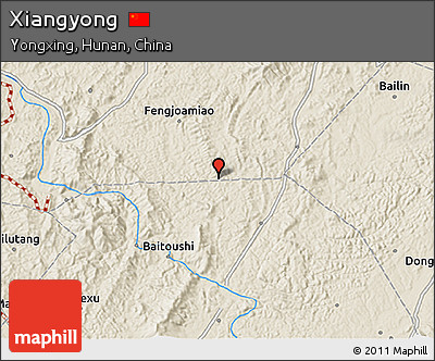 Shaded Relief 3D Map of Xiangyong