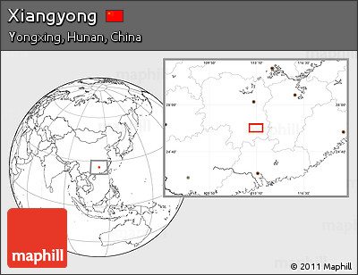 Blank Location Map of Xiangyong