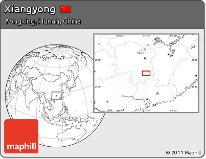 Blank Location Map of Xiangyong