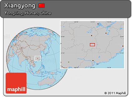 Gray Location Map of Xiangyong