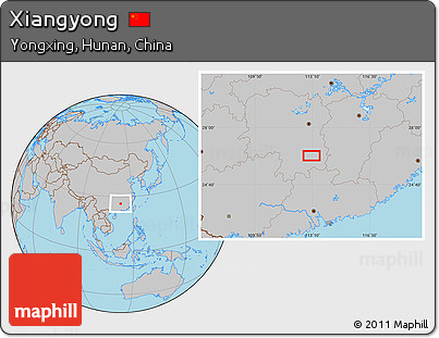 Gray Location Map of Xiangyong