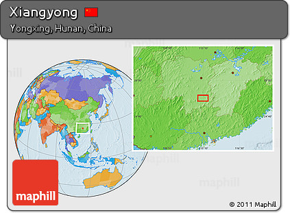 Political Location Map of Xiangyong