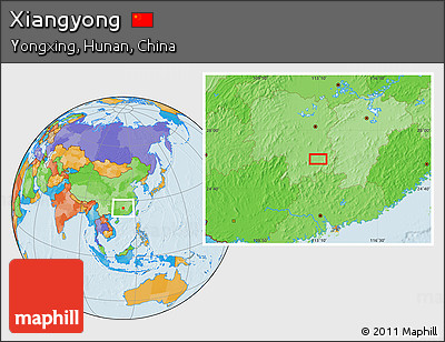 Political Location Map of Xiangyong