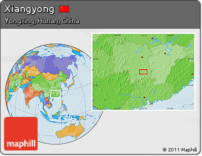 Political Location Map of Xiangyong