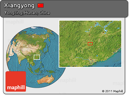 Satellite Location Map of Xiangyong