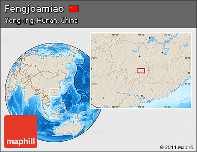 Shaded Relief Location Map of Fengjoamiao