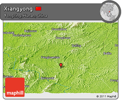 Physical Panoramic Map of Xiangyong