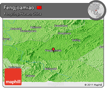 Political Panoramic Map of Fengjoamiao
