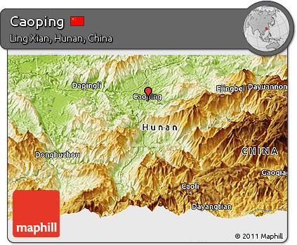 Physical Panoramic Map of Caoping