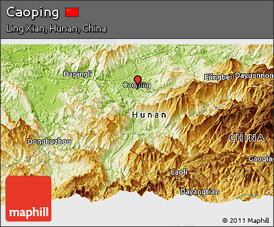 Physical Panoramic Map of Caoping
