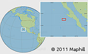 Savanna Style Location Map of the area around 26° 21' 4" N, 115° 31' 30" W