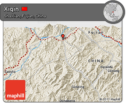 Shaded Relief 3D Map of Xiqin