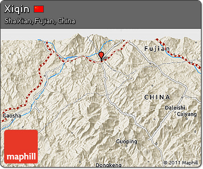 Shaded Relief 3D Map of Xiqin
