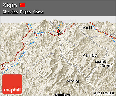 Shaded Relief 3D Map of Xiqin