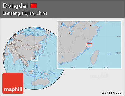 Gray Location Map of Dongdai