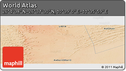 Satellite Panoramic Map of the Area around 26° 21' 4" N, 11° 7' 30" E