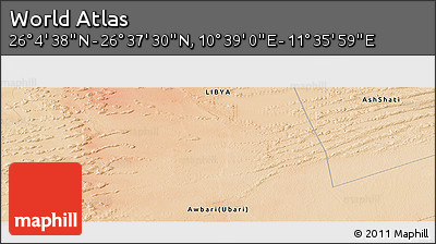 Satellite Panoramic Map of the Area around 26° 21' 4" N, 11° 7' 30" E