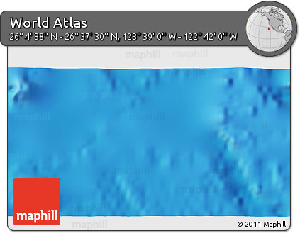 Physical 3D Map of the Area around 26° 21' 4" N, 123° 10' 30" W